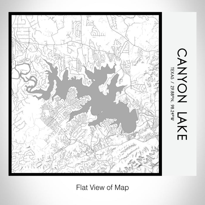 Rendered View of Canyon Lake Texas Map on 17oz Stainless Steel Insulated Tumbler in Classic Map Style
