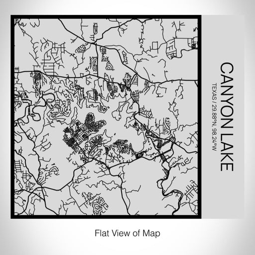 Rendered View of Canyon Lake Texas Map on 17oz Stainless Steel Insulated Tumbler in Tactile Lines with Succulent in Background
