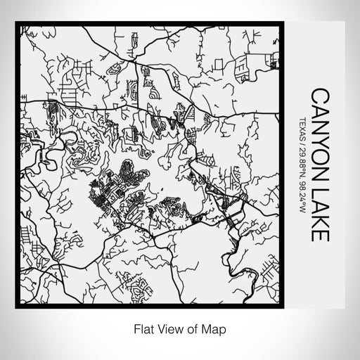 Rendered View of Canyon Lake Texas Map on 17oz Stainless Steel Insulated Tumbler in Matte White with Tactile Lines
