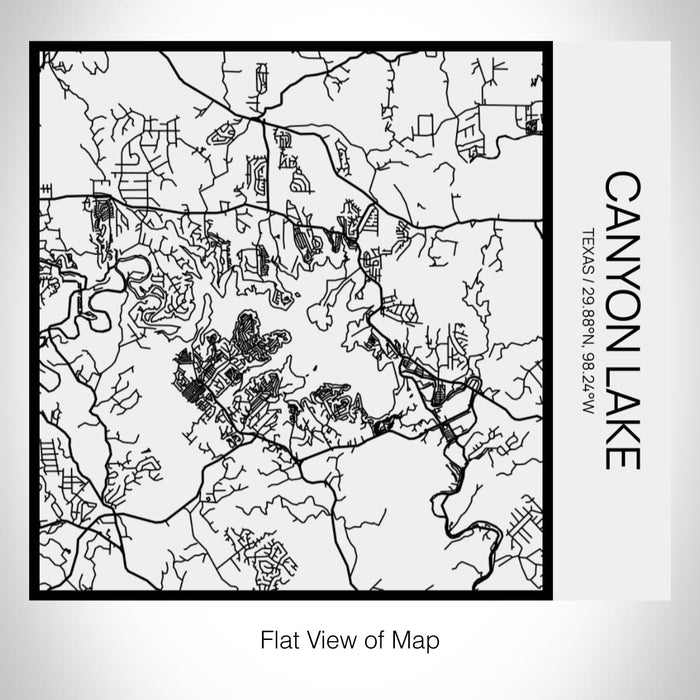 Rendered View of Canyon Lake Texas Map on 17oz Stainless Steel Insulated Tumbler in Matte White with Tactile Lines