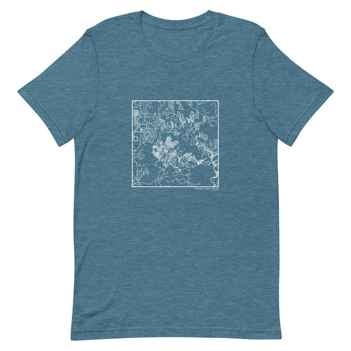 Canyon Lake Texas  Map Unisex T-Shirt with City inscription in Heather Teal