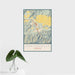 16x24 Canyonville Oregon Map Print Portrait Orientation in Woodblock Style With Tropical Plant Leaves in Water