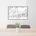 24x36 Canyonville Oregon Map Print Landscape Orientation in Classic Style Behind 2 Chairs Table and Potted Plant