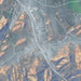 Canyonville Oregon Map Print in Afternoon Style Zoomed In Close Up Showing Details