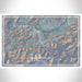 Canyonville Oregon Map Print Landscape Orientation in Afternoon Style With Shaded Background