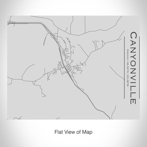 Rendered View of Canyonville Oregon Map on 20oz Stainless Steel Insulated Bottle with Bamboo Top