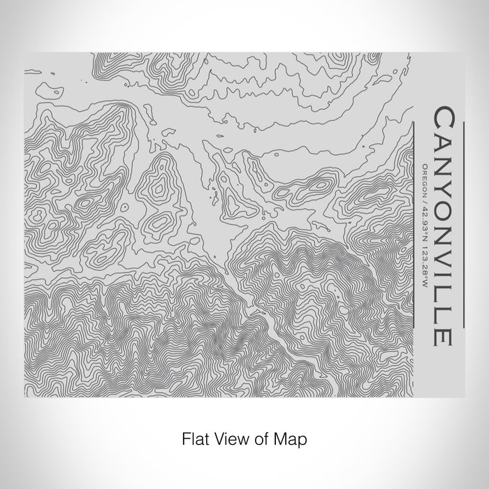 Rendered View of Canyonville Oregon Map on 20oz Stainless Steel Insulated Bottle with Bamboo Top