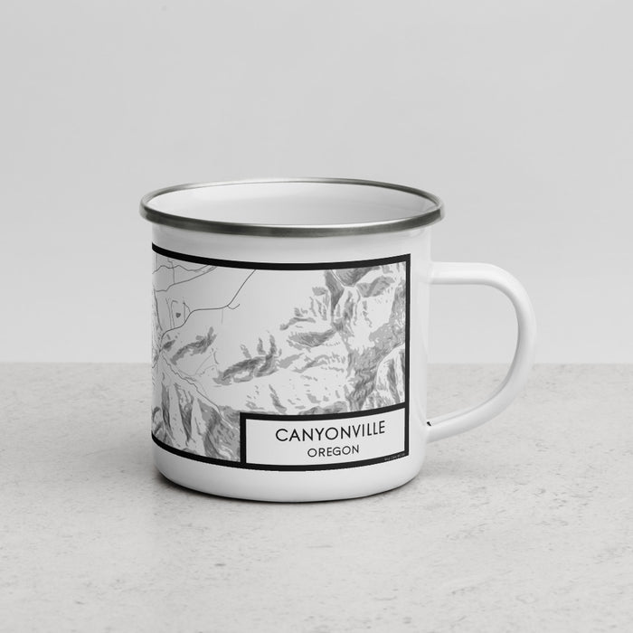 Right View Custom Canyonville Oregon Map Enamel Mug in Classic