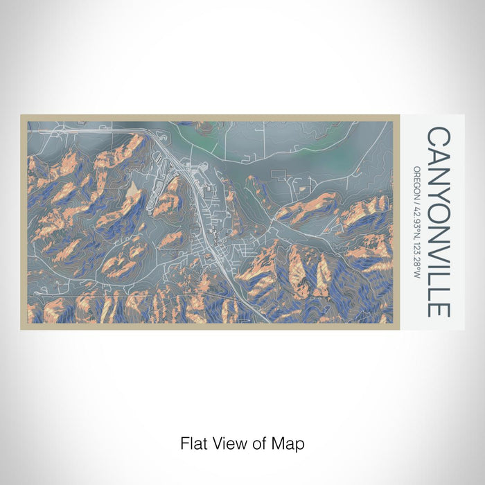 Rendered View of Canyonville Oregon Map on 17oz Stainless Steel Insulated Bottle with printed afternoon style map