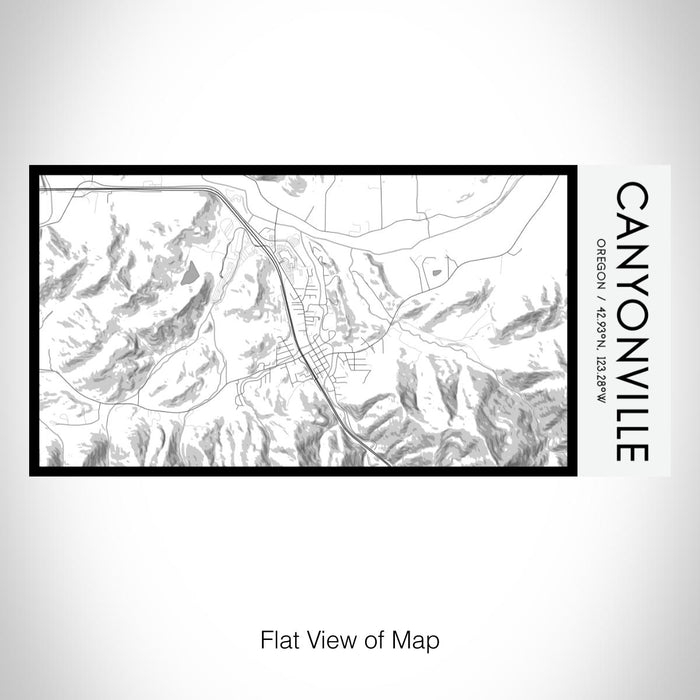 Rendered View of Canyonville Oregon Map on 17oz Stainless Steel Insulated Bottle with printed classic style map