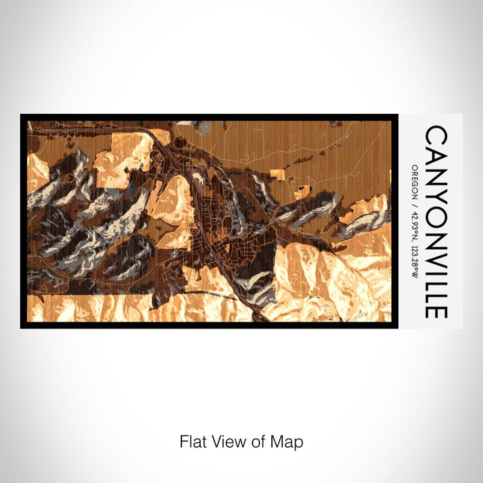 Rendered View of Canyonville Oregon Map on 17oz Stainless Steel Insulated Bottle with printed ember style map