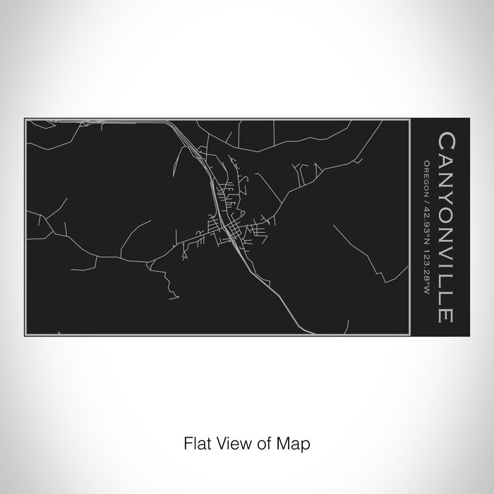 Rendered View of Canyonville Oregon Map on 17oz Stainless Steel Insulated Cola Bottle in Black