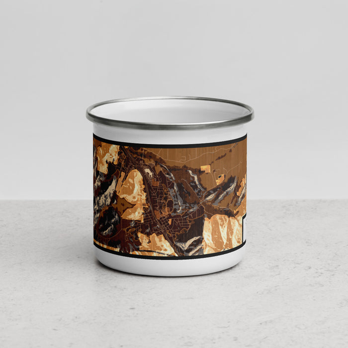 Front View Custom Canyonville Oregon Map Enamel Mug in Ember