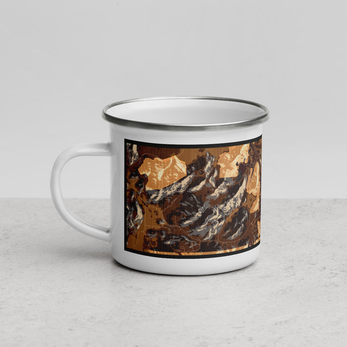 Left View Custom Canyonville Oregon Map Enamel Mug in Ember
