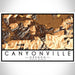 Canyonville Oregon Map Print Landscape Orientation in Ember Style With Shaded Background