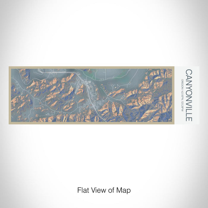 Rendered View of Canyonville Oregon Map on 10oz Stainless Steel Insulated Cup in Afternoon with Sliding Lid