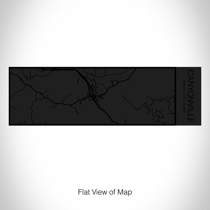 Rendered View of Canyonville Oregon Map on 10oz Stainless Steel Insulated Cup in Matte Black with Sliding Lid