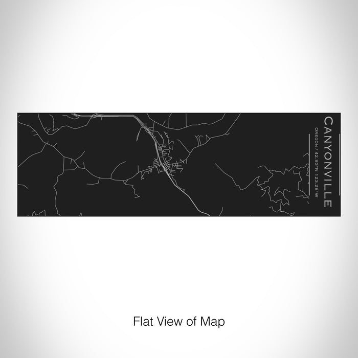 Rendered View of Canyonville Oregon Map on 10oz Stainless Steel Insulated Cup with Sliding Lid in Black