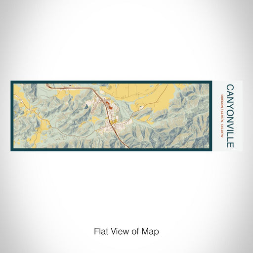 Rendered View of Canyonville Oregon Map on 10oz Stainless Steel Insulated Cup in Woodblock with Sliding Lid