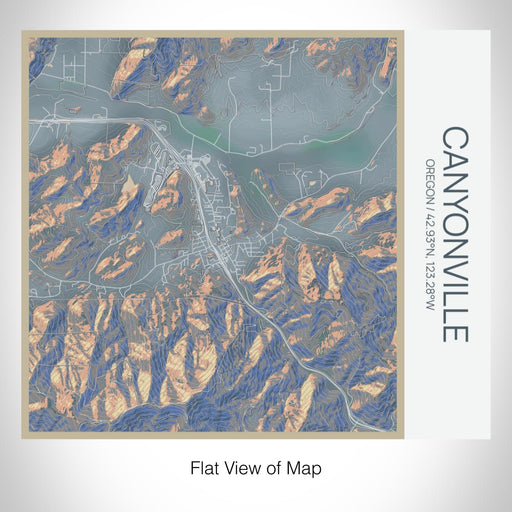 Rendered View of Canyonville Oregon Map on 17oz Stainless Steel Insulated Tumbler in Afternoon Map Style
