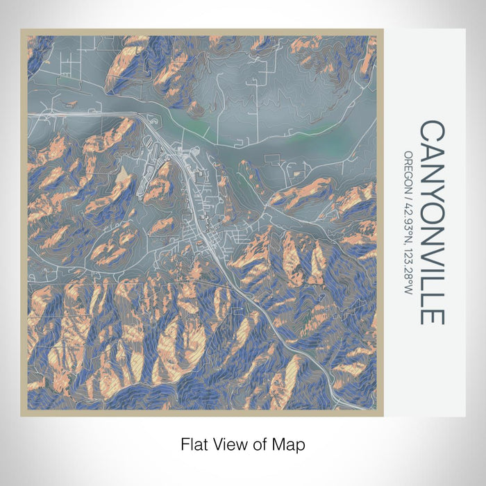 Rendered View of Canyonville Oregon Map on 17oz Stainless Steel Insulated Tumbler in Afternoon Map Style