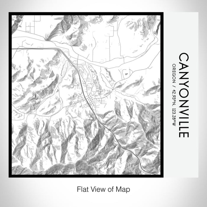 Rendered View of Canyonville Oregon Map on 17oz Stainless Steel Insulated Tumbler in Classic Map Style