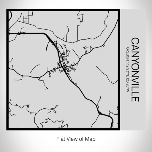 Rendered View of Canyonville Oregon Map on 17oz Stainless Steel Insulated Tumbler in Tactile Lines with Succulent in Background