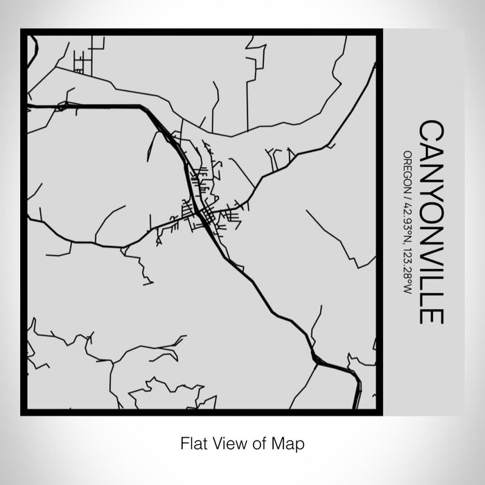 Rendered View of Canyonville Oregon Map on 17oz Stainless Steel Insulated Tumbler in Tactile Lines with Succulent in Background