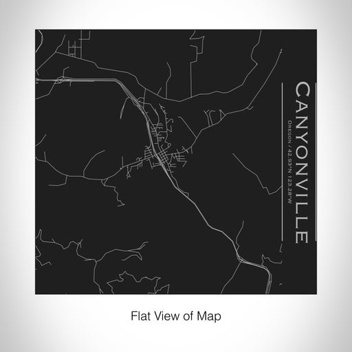 Rendered View of Canyonville Oregon Map on 17oz Stainless Steel Insulated Tumbler in Black