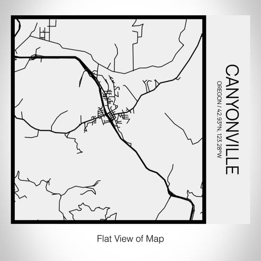 Rendered View of Canyonville Oregon Map on 17oz Stainless Steel Insulated Tumbler in Matte White with Tactile Lines