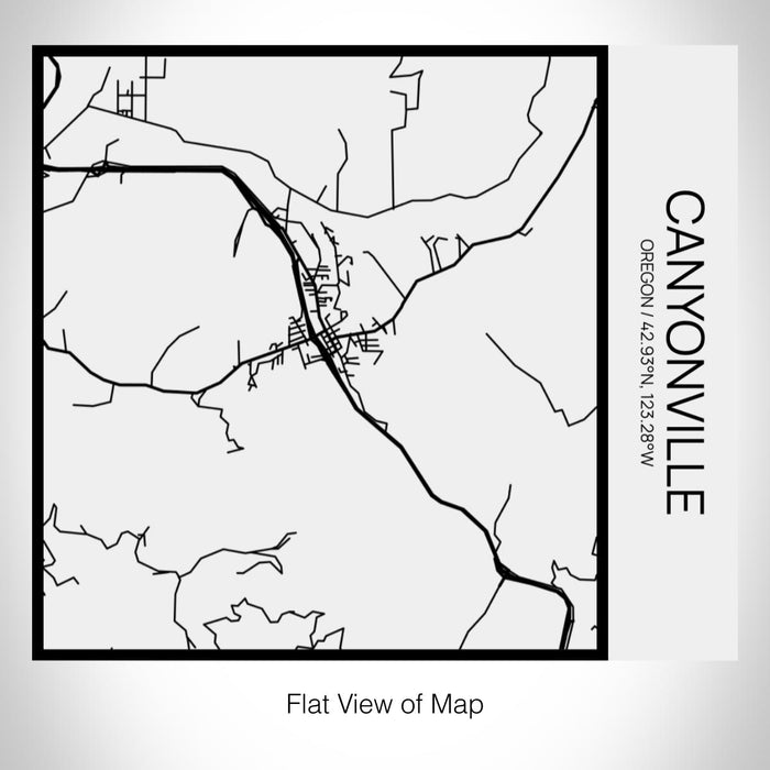 Rendered View of Canyonville Oregon Map on 17oz Stainless Steel Insulated Tumbler in Matte White with Tactile Lines