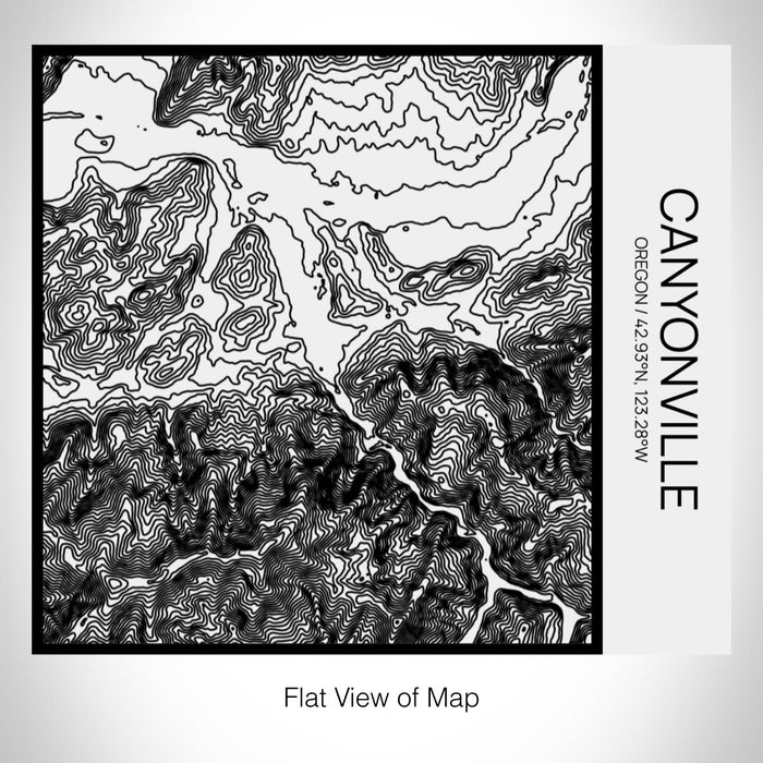 Rendered View of Canyonville Oregon Map on 17oz Stainless Steel Insulated Tumbler in Matte White with Tactile Lines