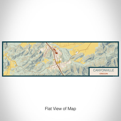 Flat View of Map Custom Canyonville Oregon Map Enamel Mug in Woodblock
