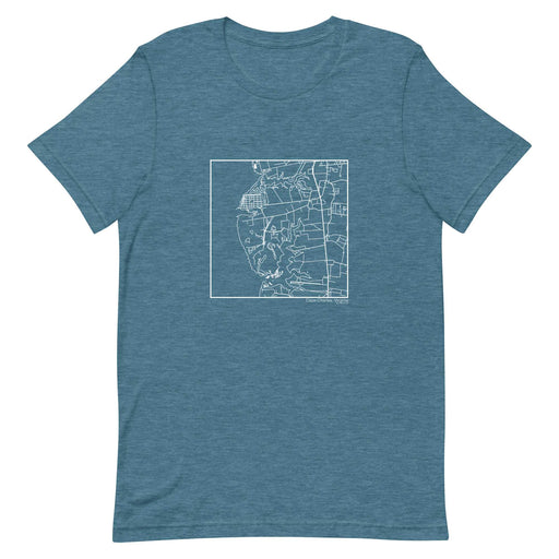 Cape Charles Virginia  Map Unisex T-Shirt with City inscription in Heather Teal