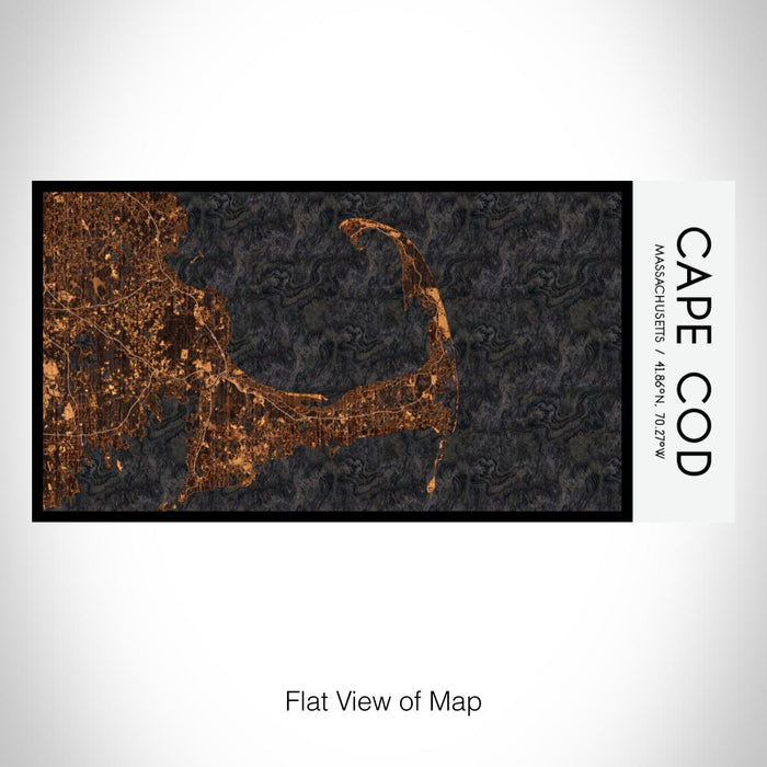 Rendered View of Cape Cod Massachusetts Map on 17oz Stainless Steel Insulated Bottle with printed ember style map