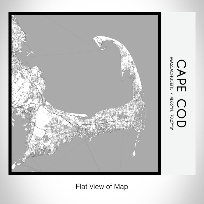 Rendered View of Cape Cod Massachusetts Map on 17oz Stainless Steel Insulated Tumbler in Classic Map Style