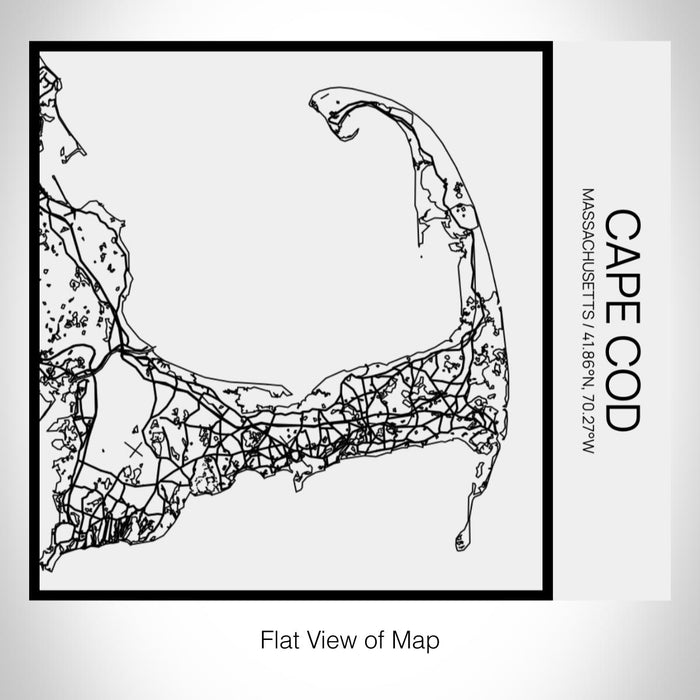 Rendered View of Cape Cod Massachusetts Map on 17oz Stainless Steel Insulated Tumbler in Matte White with Tactile Lines