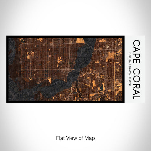 Rendered View of Cape Coral Florida Map on 17oz Stainless Steel Insulated Bottle with printed ember style map