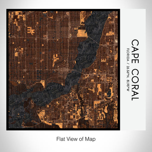 Rendered View of Cape Coral Florida Map on 17oz Stainless Steel Insulated Tumbler in Ember Map Style