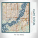Rendered View of Cape Coral Florida Map on 17oz Stainless Steel Insulated Tumbler in Woodblock Map Style