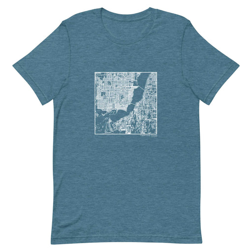 Cape Coral Florida  Map Unisex T-Shirt with City inscription in Heather Teal