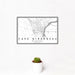 12x18 Cape Girardeau Missouri Map Print Landscape Orientation in Classic Style With Small Cactus Plant in White Planter