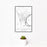 12x18 Cape Girardeau Missouri Map Print Portrait Orientation in Classic Style With Small Cactus Plant in White Planter