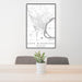 24x36 Cape Girardeau Missouri Map Print Portrait Orientation in Classic Style Behind 2 Chairs Table and Potted Plant