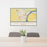 24x36 Cape Girardeau Missouri Map Print Lanscape Orientation in Woodblock Style Behind 2 Chairs Table and Potted Plant