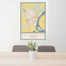 24x36 Cape Girardeau Missouri Map Print Portrait Orientation in Woodblock Style Behind 2 Chairs Table and Potted Plant