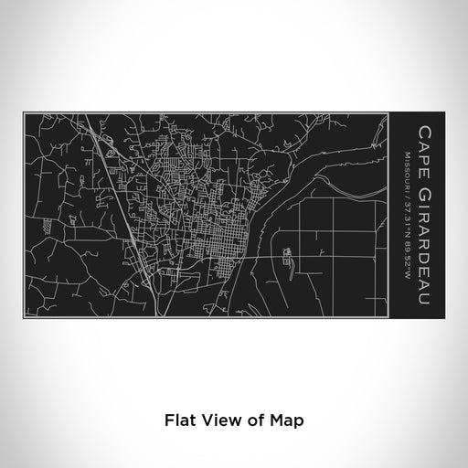 Rendered View of Cape Girardeau Missouri Map Engraving on 17oz Stainless Steel Insulated Cola Bottle in Black