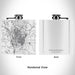 Rendered View of Cape Girardeau Missouri Map Engraving on 6oz Stainless Steel Flask in White