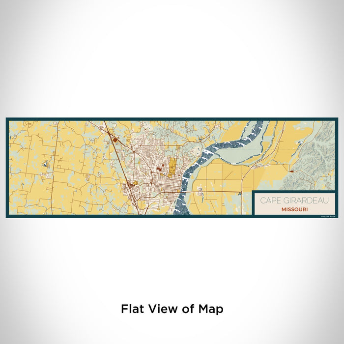 Flat View of Map Custom Cape Girardeau Missouri Map Enamel Mug in Woodblock