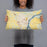 Person holding 20x12 Custom Cape Girardeau Missouri Map Throw Pillow in Woodblock